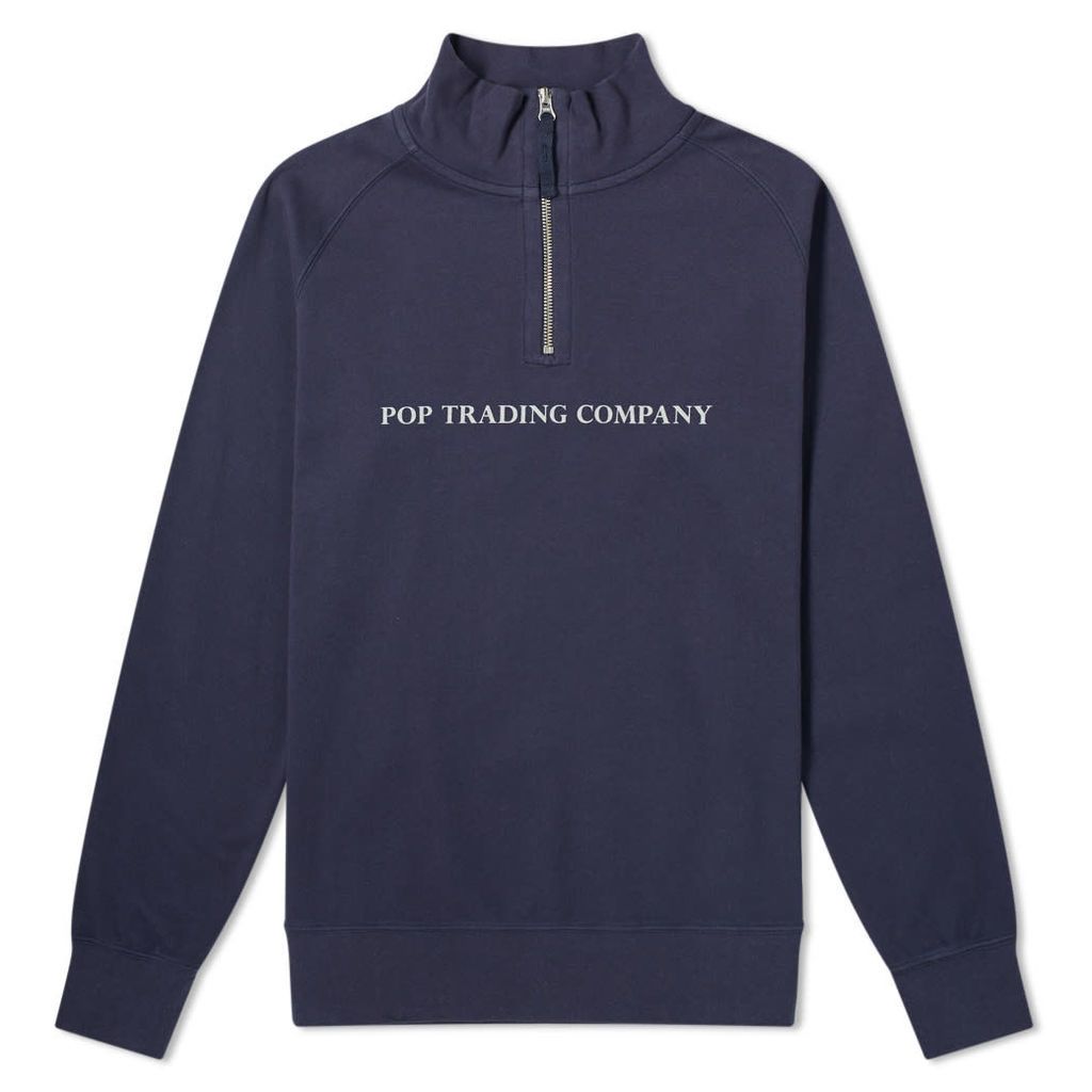 Pop Trading Company Sportswear Company Lightweight Half Zip Sweat Navy