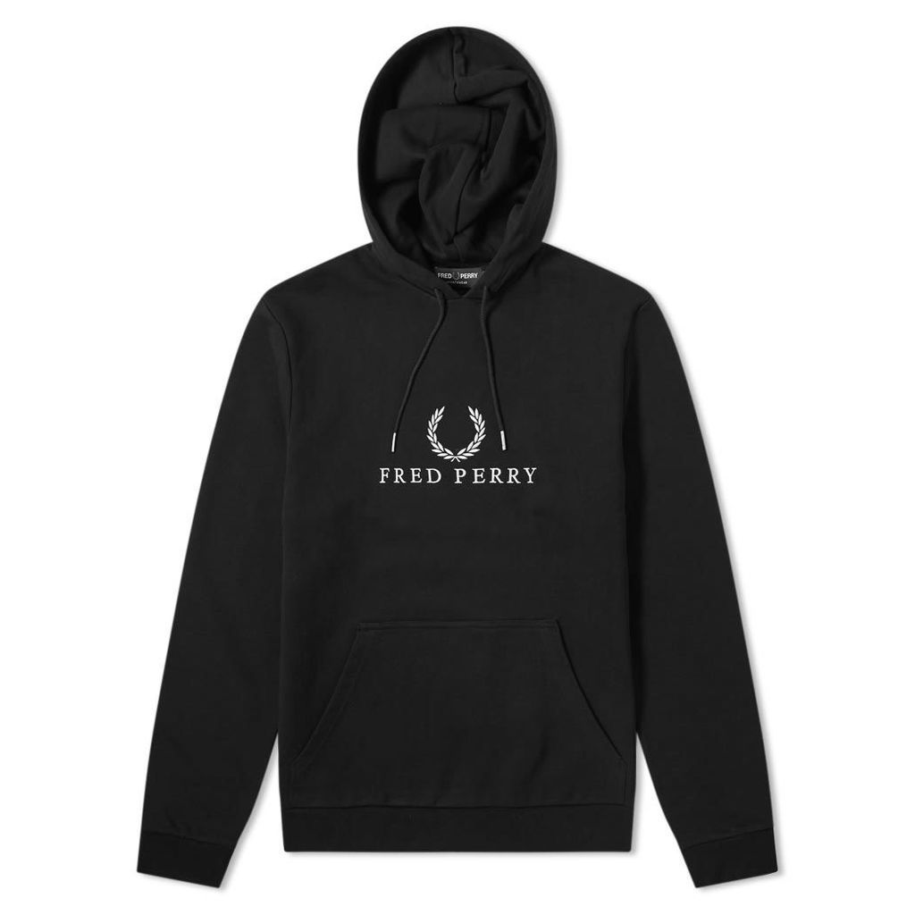 Fred Perry Embroidered Logo Popover Hoody Black