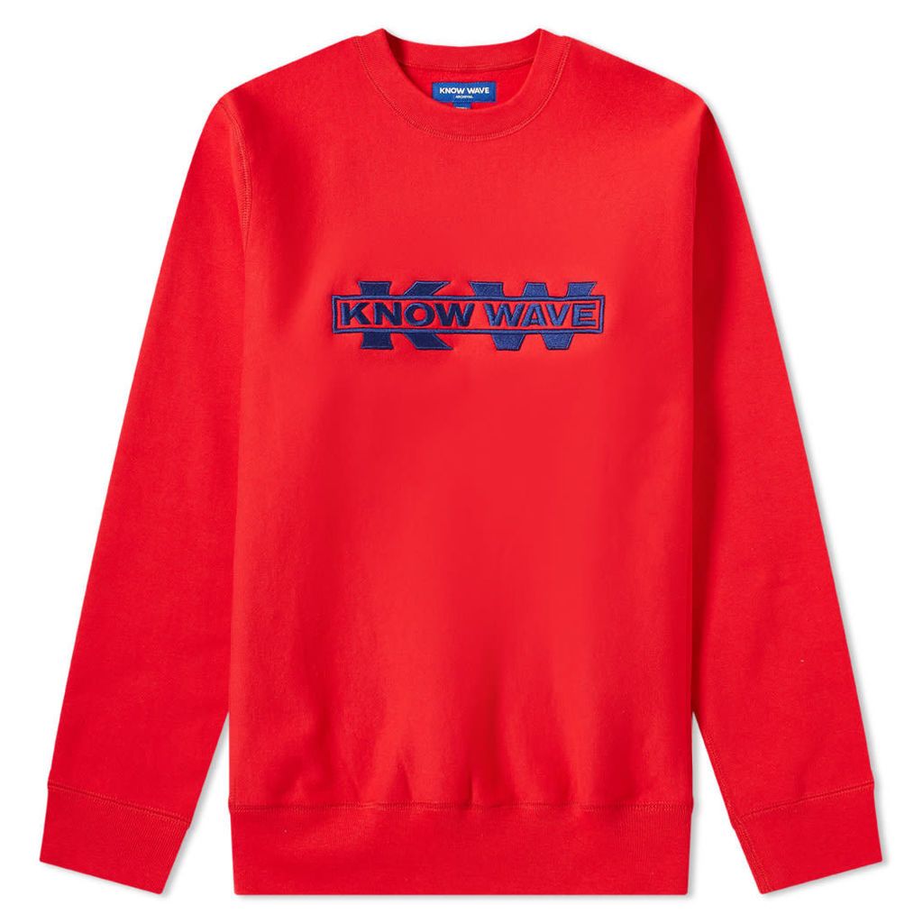 Know Wave x Black Dice Service Sector Embroidered Crew Sweat Red