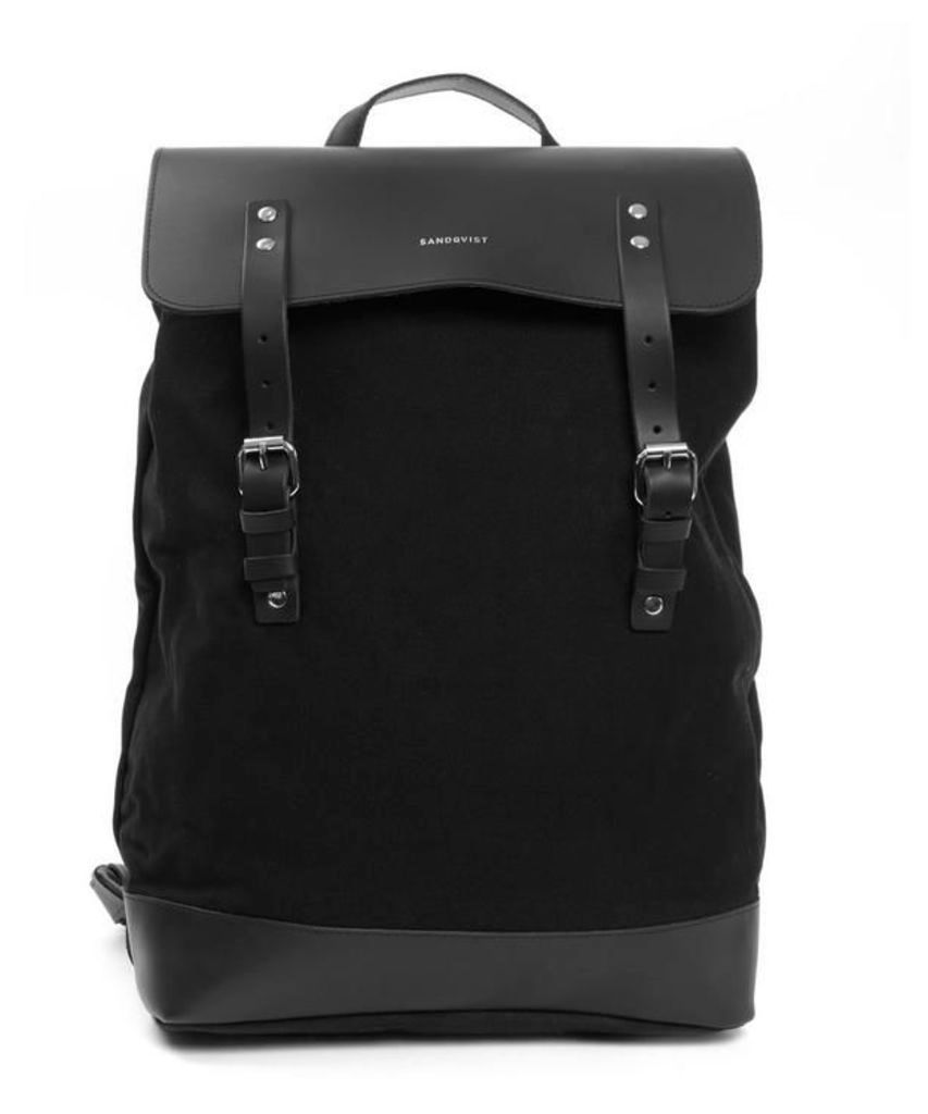 Hege Leather Cotton Canvas Backpack