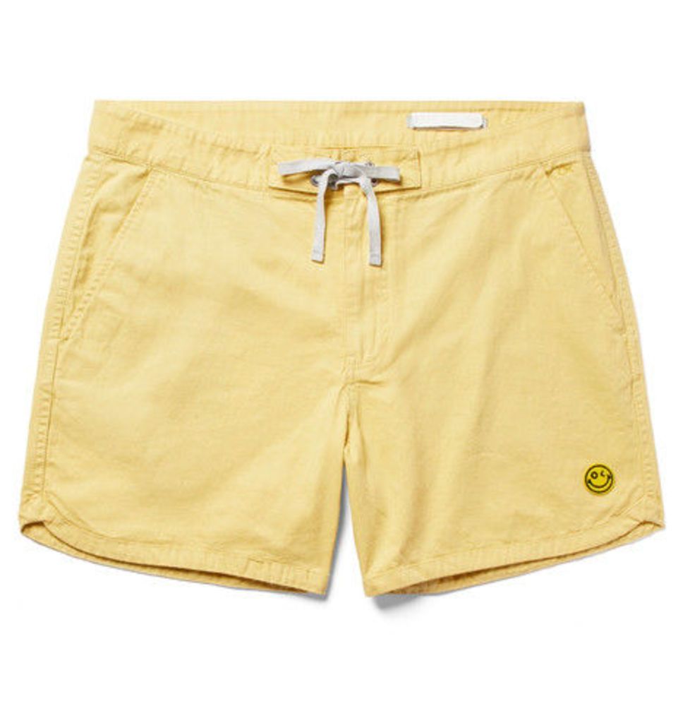 Happy Source Mid-length Organic Cotton And Hemp-blend Swim Shorts