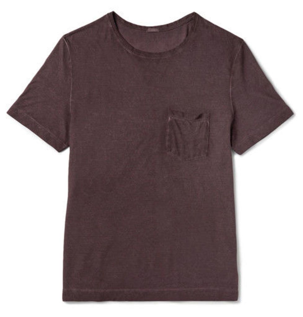 Massimo Alba - Panarea Slim-fit Garment-dyed Cotton-jersey T-shirt - Merlot