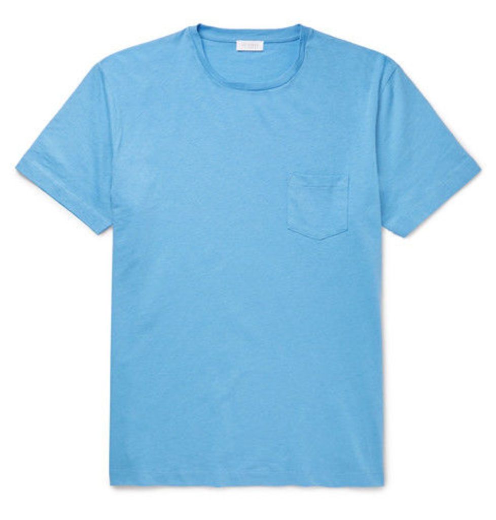 Sunspel - Slub Cotton-jersey T-shirt - Light blue