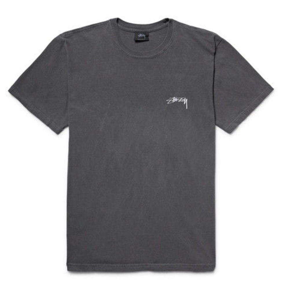 StÃ¼ssy - Paradise Lost Printed Cotton-jersey T-shirt - Charcoal