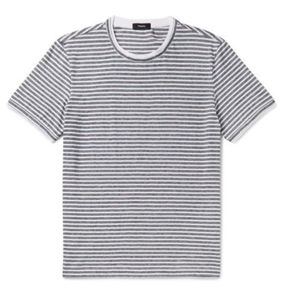 Theory - Rylee Slim-fit Striped Pima Cotton-jersey T-shirt - White