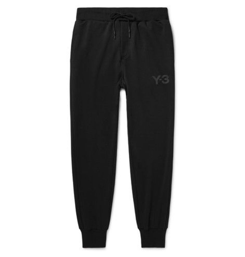 Y-3 - Tapered Printed Jersey Sweatpants - Black