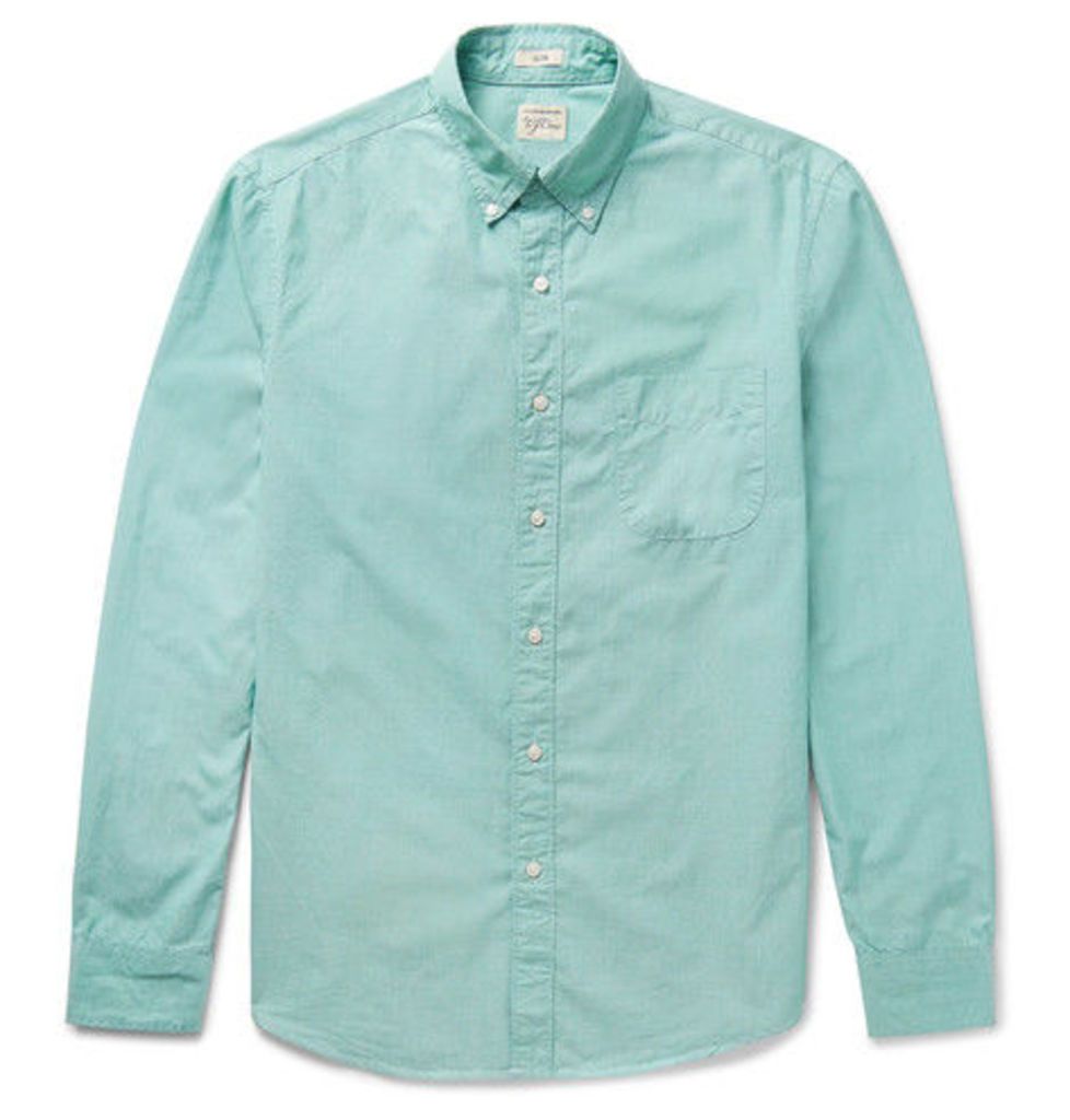 Button-down Collar End-on-end Cotton Shirt