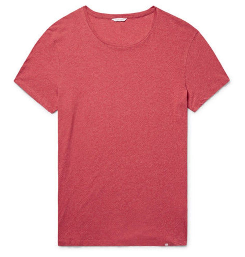 Orlebar Brown - Ob-t Slim-fit MÃ©lange Cotton-jersey T-shirt - Tomato red