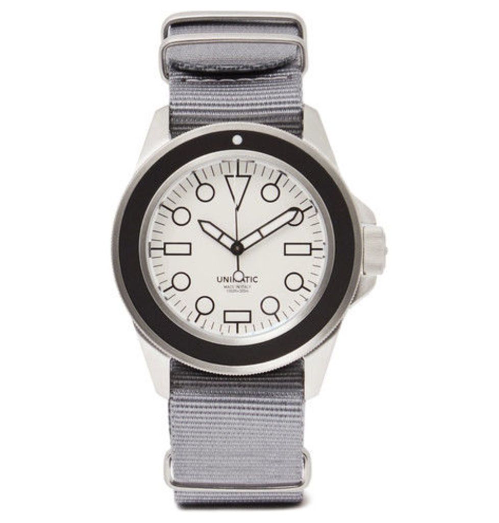 Modello Uno U1-dw Automatic Brushed Stainless Steel And Webbing Watch