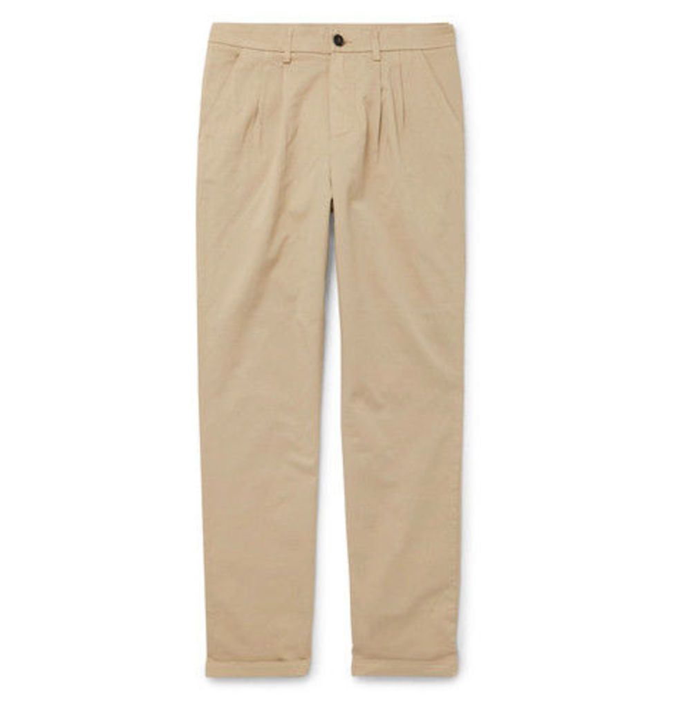 Barena - Tapered Stretch-cotton Twill Trousers - Beige