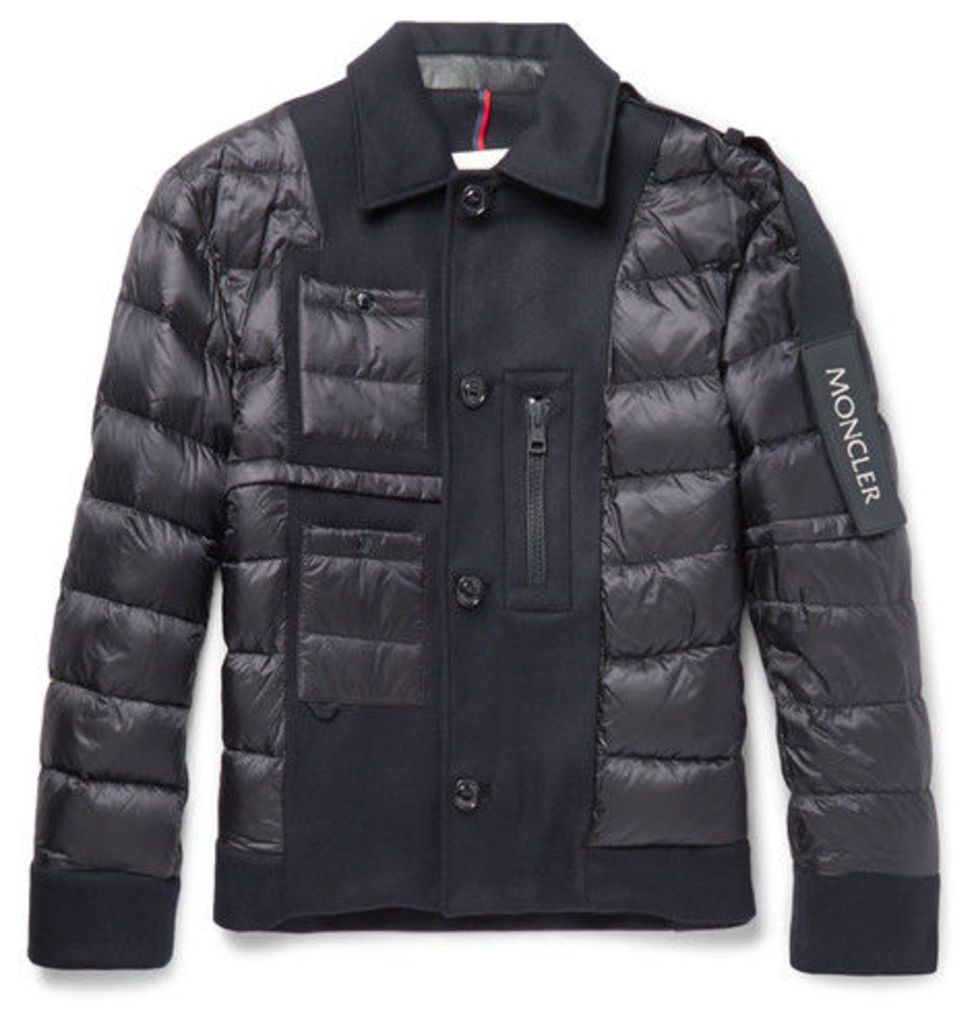 Padded Virgin Wool And Shell Down Jacket