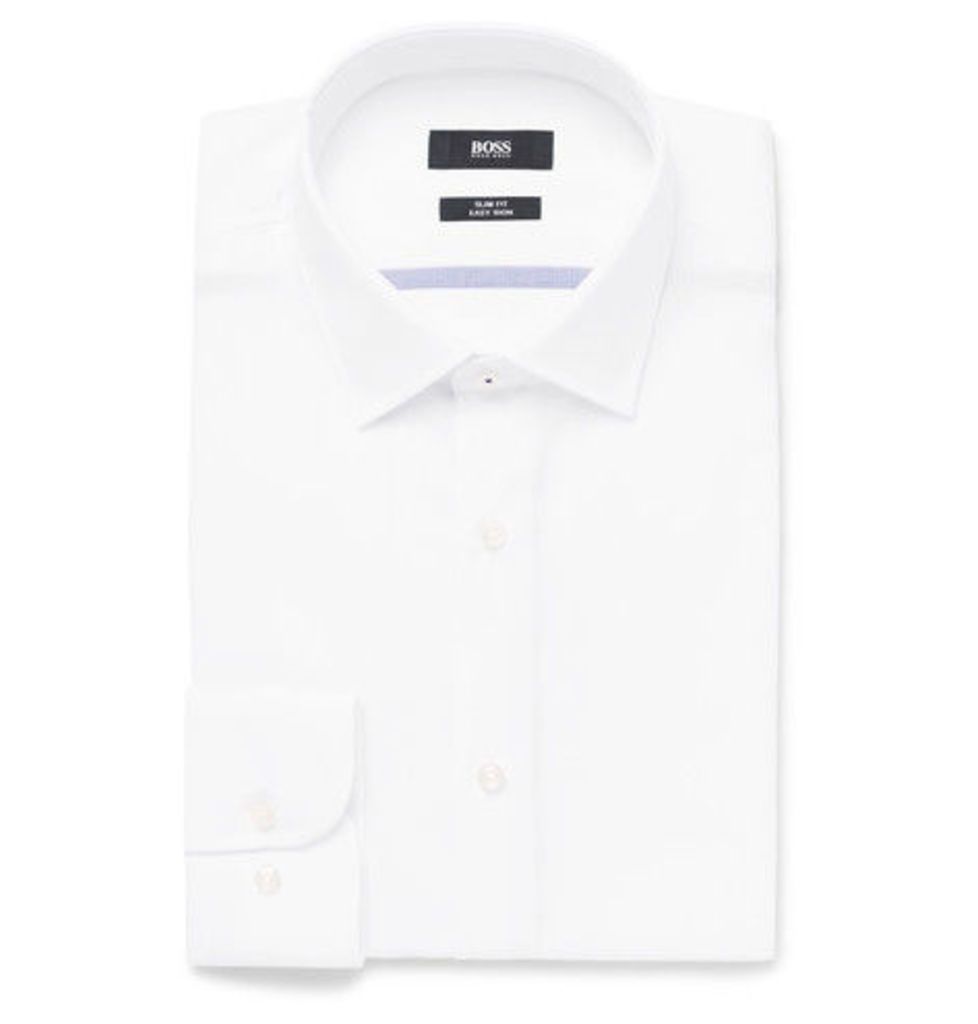 White Jerris Slim-fit Cotton-poplin Shirt