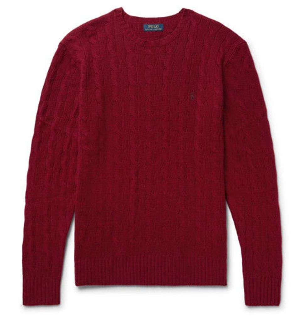 Slim-fit Cable-knit Wool And Cashmere-blend Sweater
