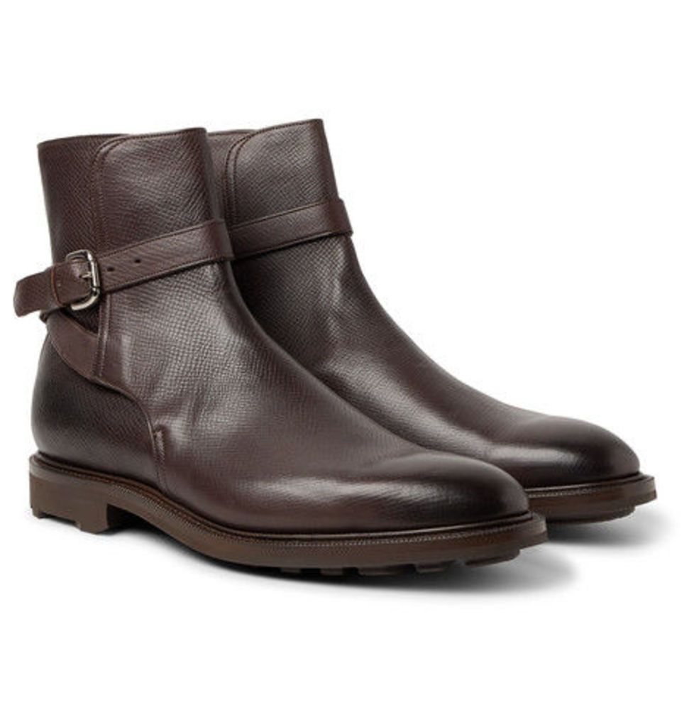 Gresham Buckled Textured-leather Boots