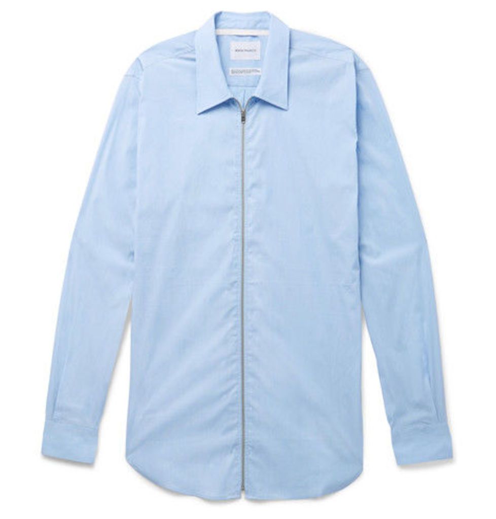 Osvald Slim-fit Stretch Cotton-blend Zip-up Shirt
