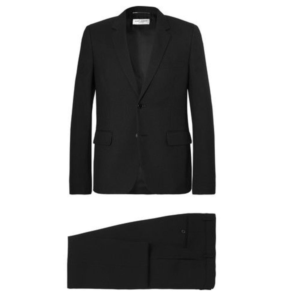 Black Slim-fit Virgin Wool-gabardine Suit