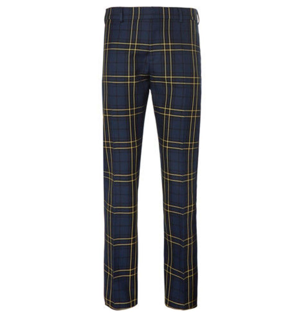 Navy Jack Slim-fit Prince Of Wales Checked Cotton-twill Trousers