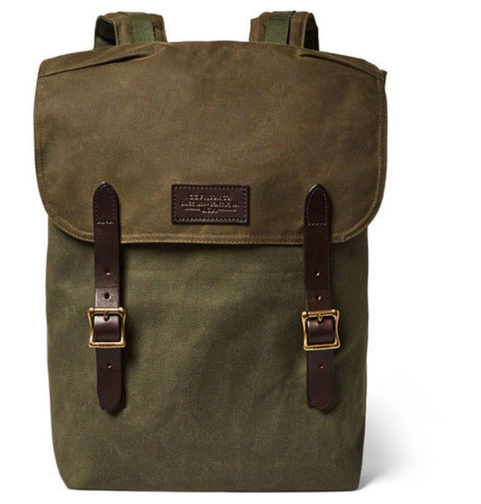 Filson - Ranger Leather-trimmed Twill Backpack - Green