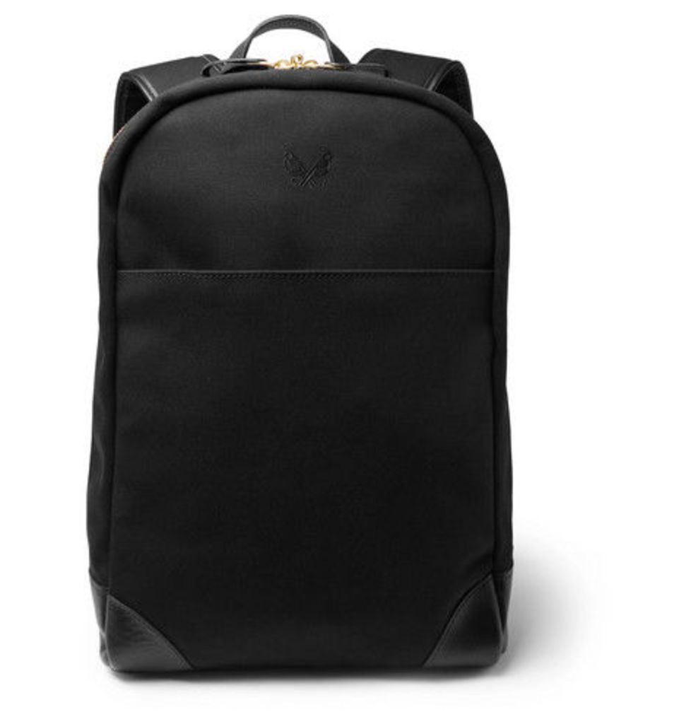 Bennett Winch - Leather-trimmed Cotton-canvas Backpack - Black