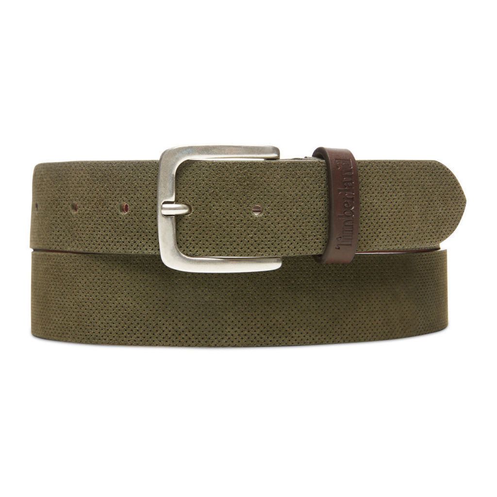 Suede Leather Belt For Men In Green Green, Size XL