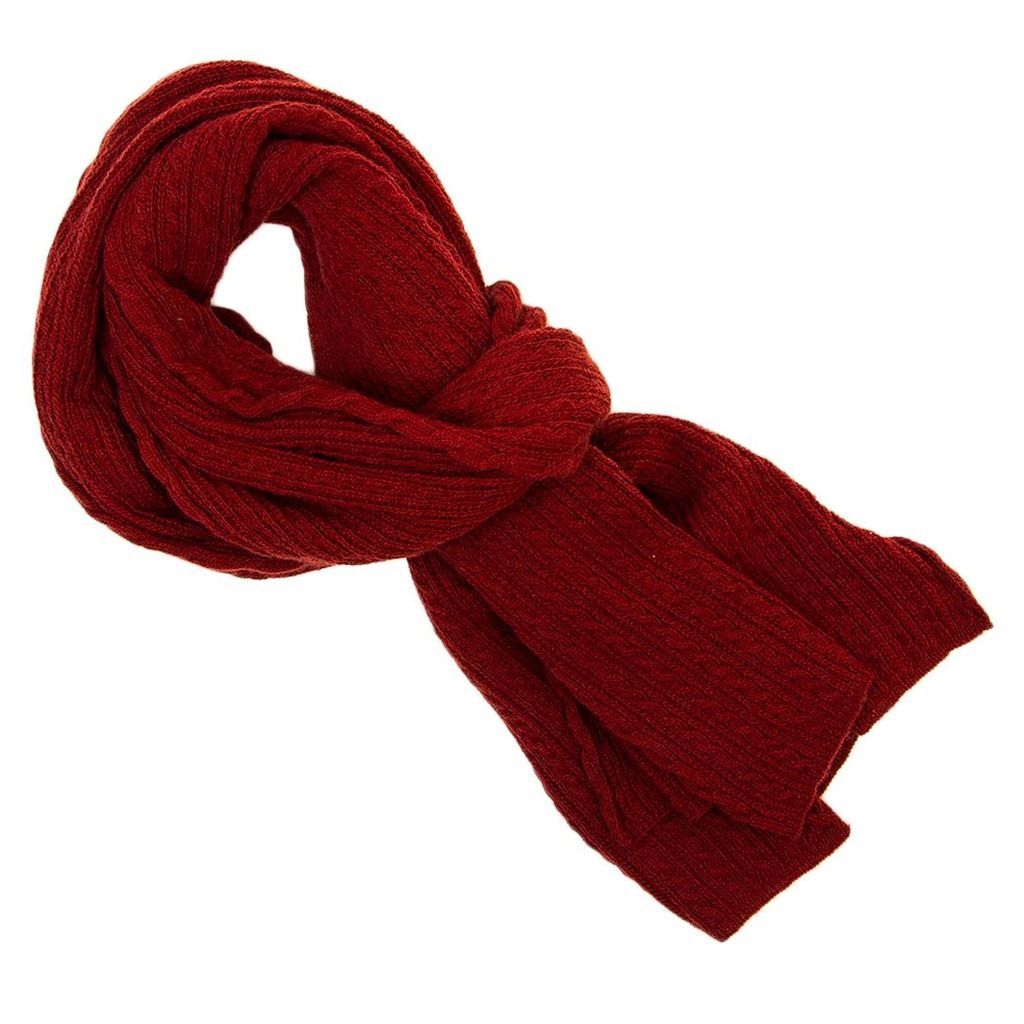 40 Colori - Red Small Braided Wool & Cashmere Scarf