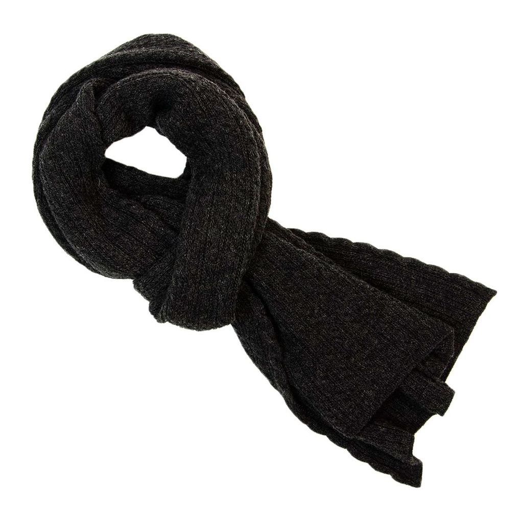 40 Colori - Charcoal Small Braided Wool & Cashmere Scarf