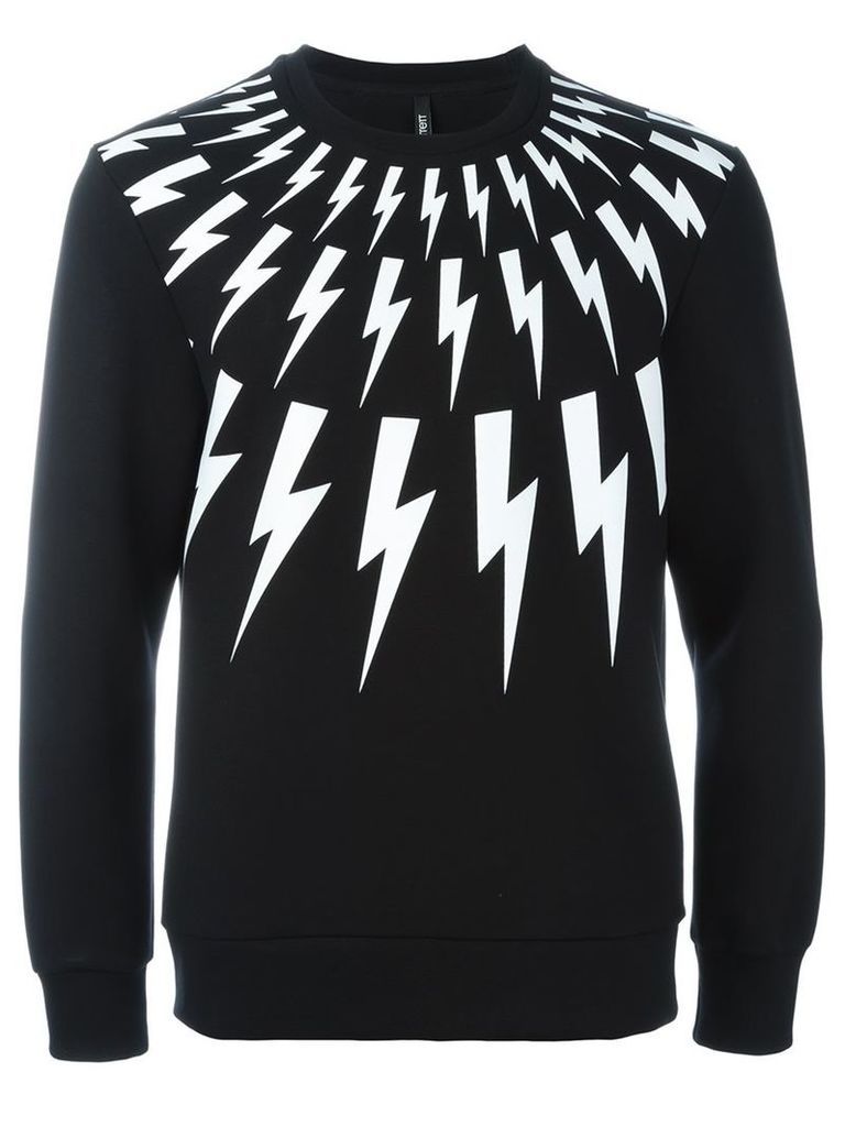 Neil Barrett lightning bolt print sweatshirt, Men's, Size: XL, Black