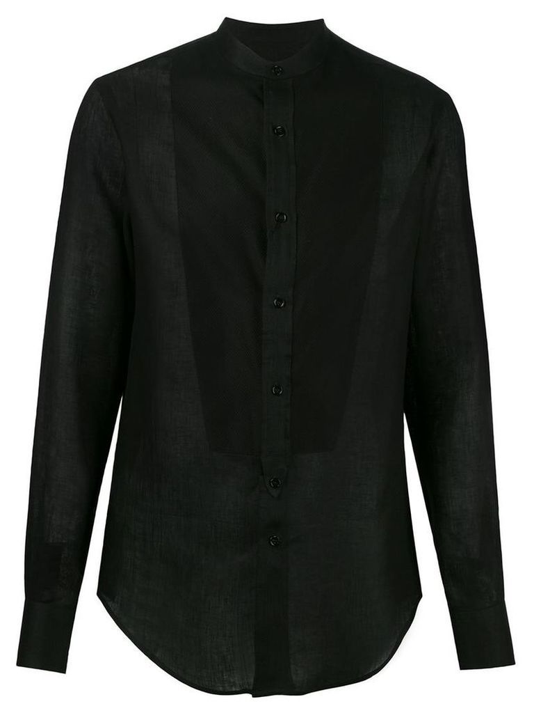 Emporio Armani bib detail shirt, Men's, Size: 40, Black