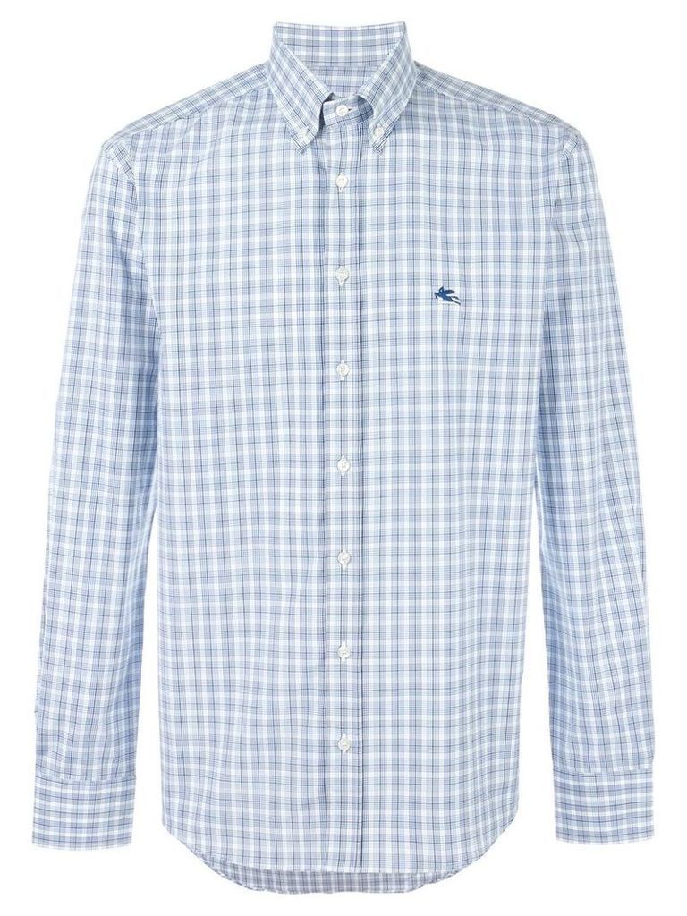 Etro button-down checked shirt, Men's, Size: 43, Blue