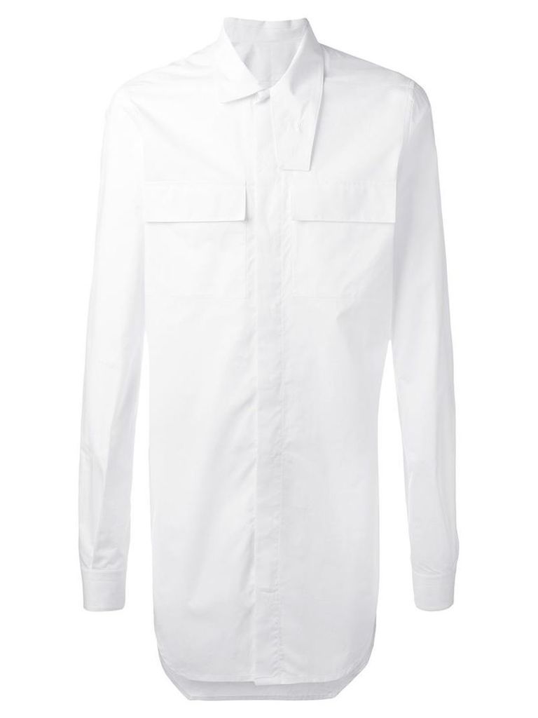 Rick Owens long length shirt, Men's, Size: 52, White