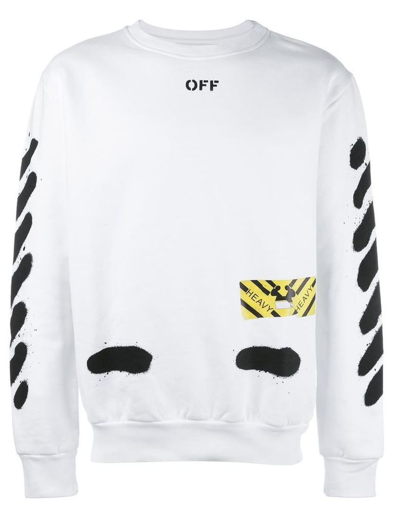 Off-White diagonal stripe sweatshirt, Men's, Size: Small, White