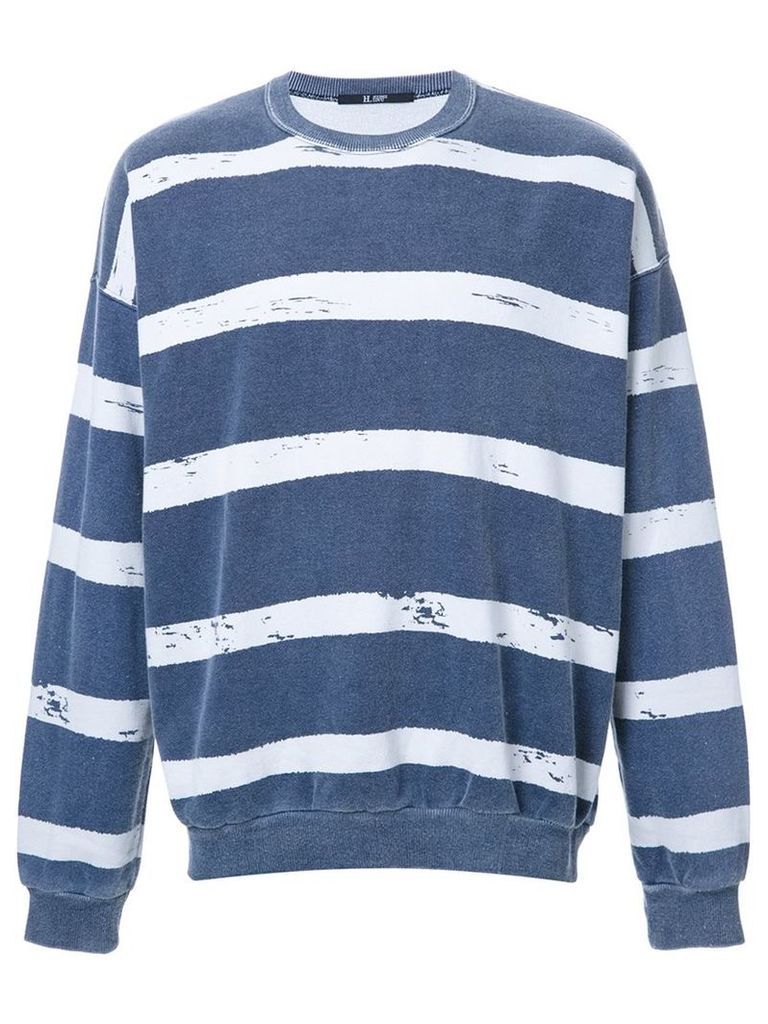 Hl Heddie Lovu striped sweatshirt, Men's, Size: Large, Blue