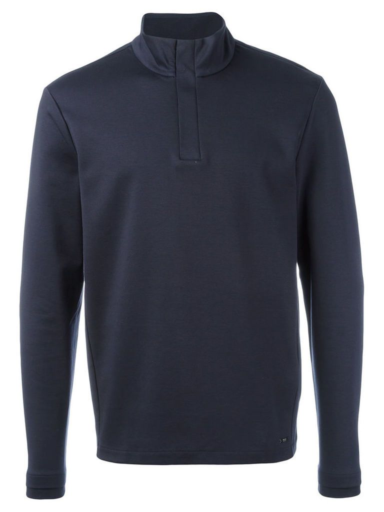 Boss Hugo Boss henley sweatshirt, Men's, Size: Medium, Blue