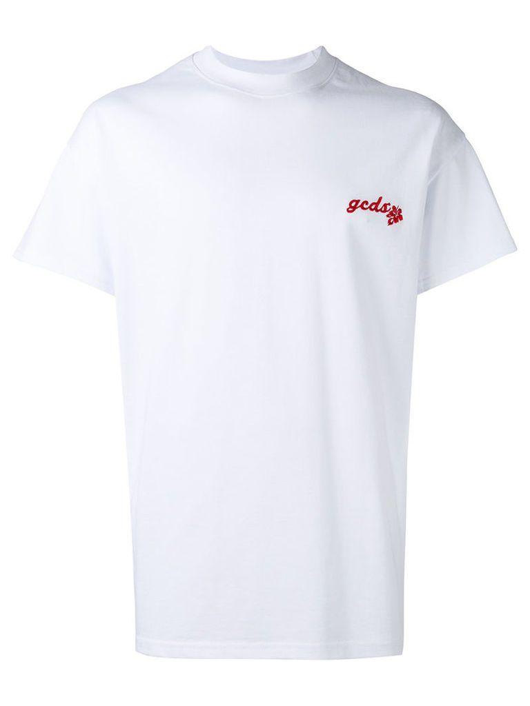 Gcds logo embroidery T-shirt, Men's, Size: Large, White