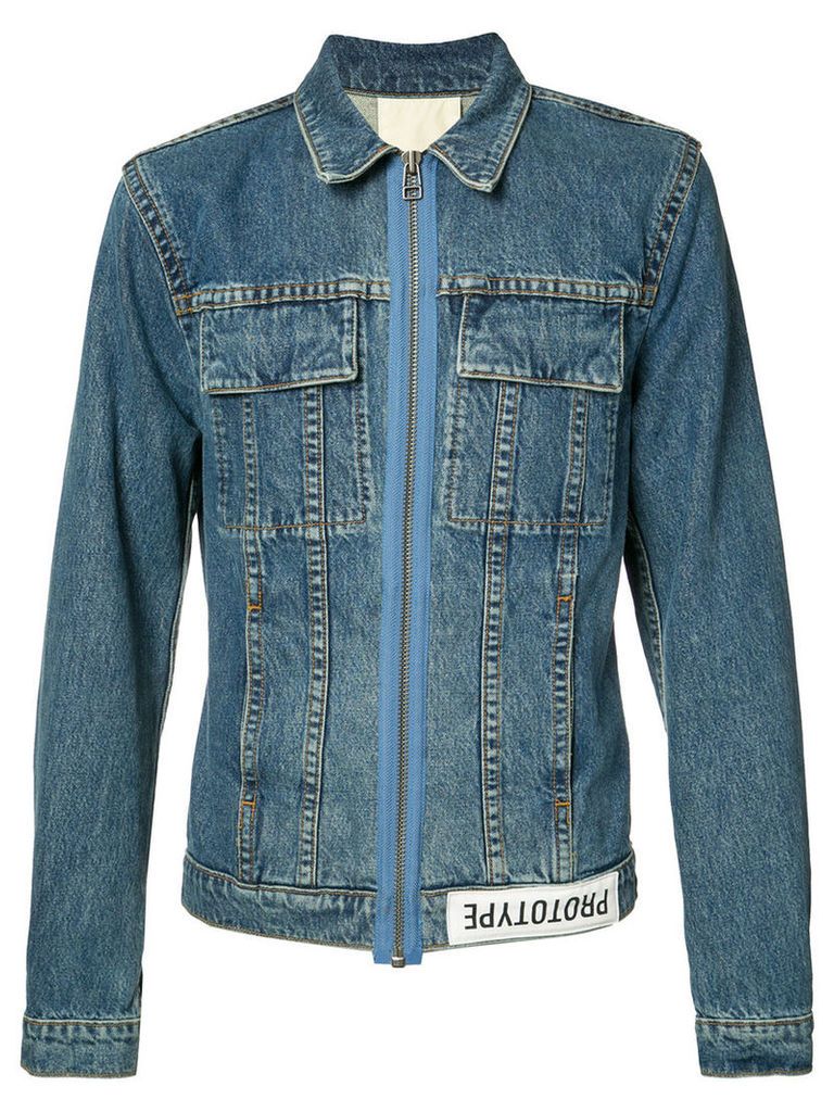 Helmut Lang back print denim jacket, Men's, Size: XL, Blue