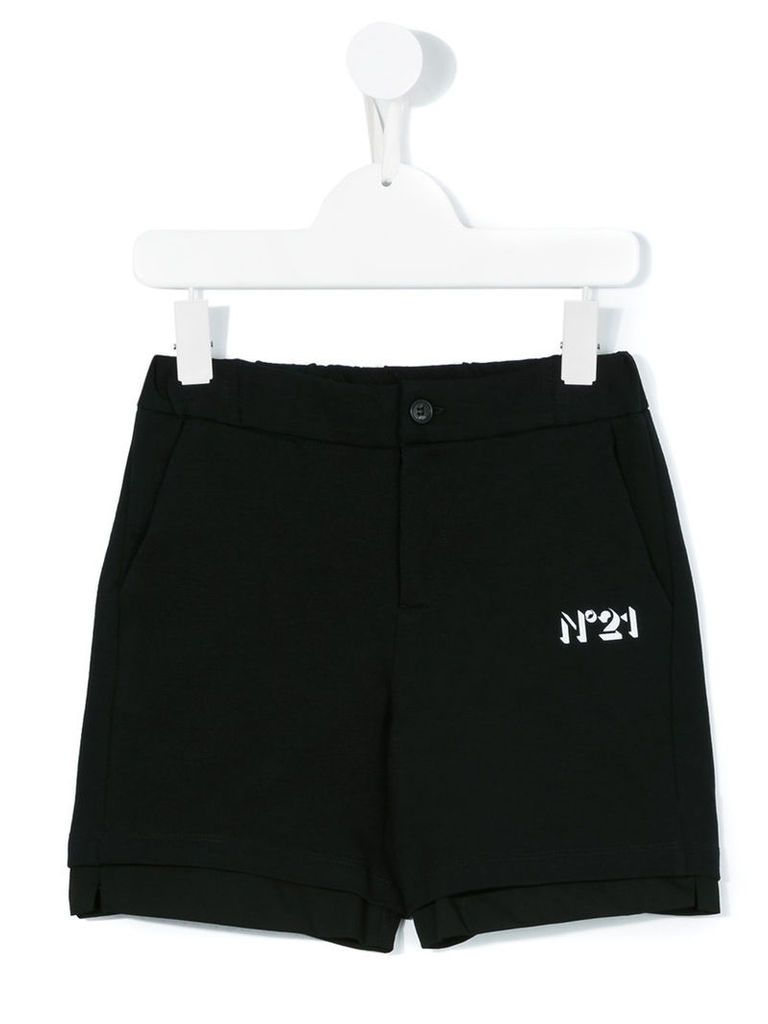 No21 Kids logo shorts, Toddler Boy's, Size: 4 yrs, Black