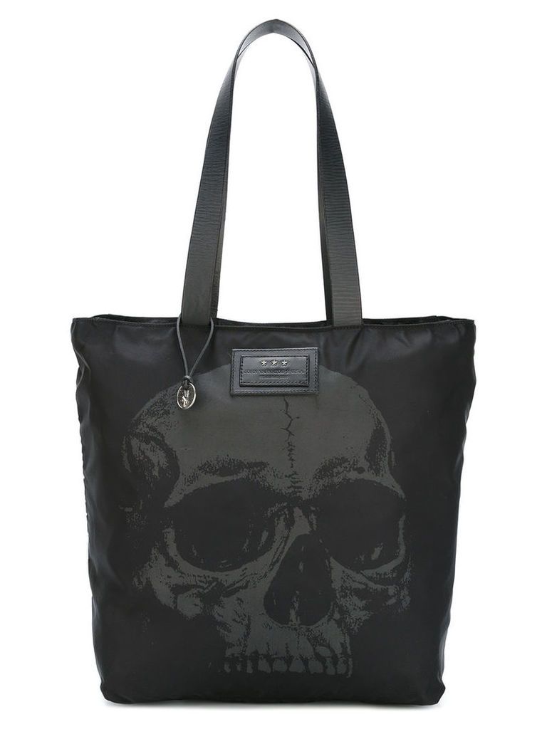 John Varvatos skull print tote bag, Men's, Black