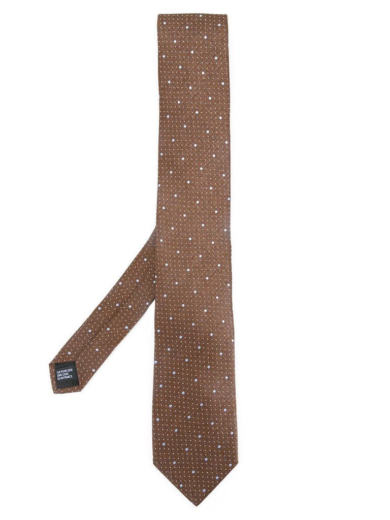 Cerruti 1881 dot print tie, Men's, Brown