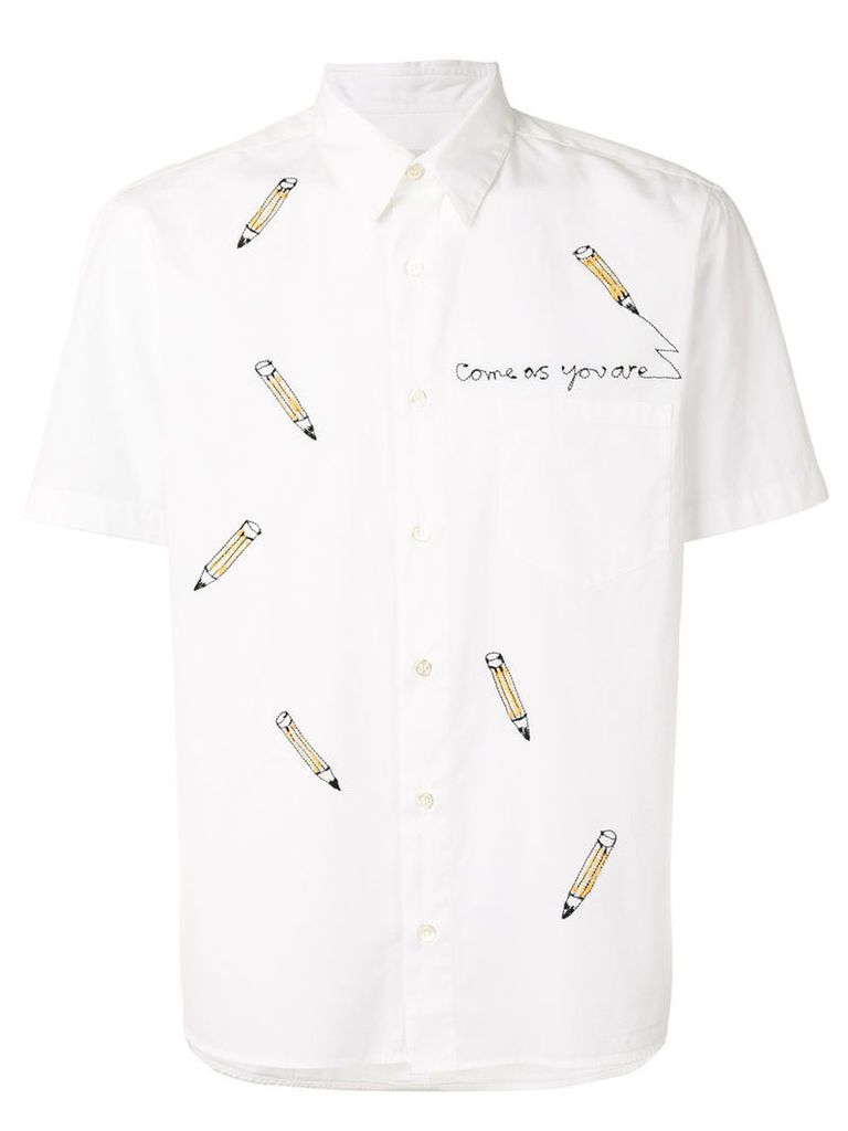 Jimi Roos embroidered pencil shirt, Men's, Size: Medium, White