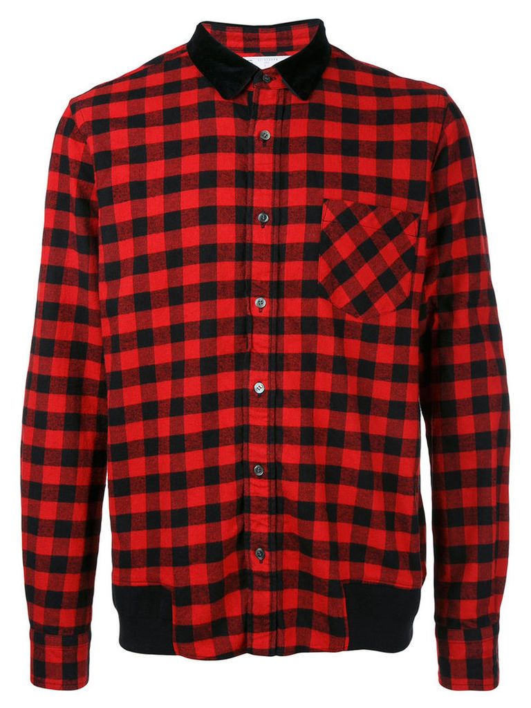 Sacai Buffalo check shirt, Men's, Size: 2, Red