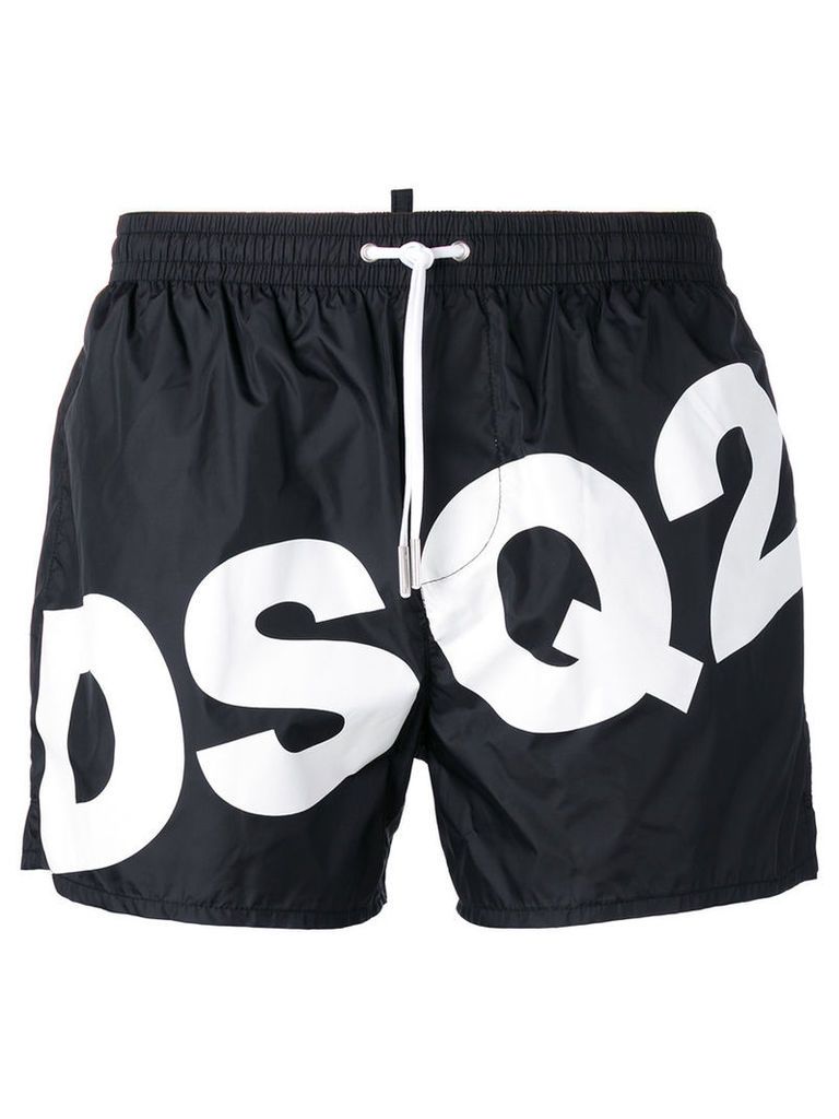 Dsquared2 slanted logo swim shorts, Men's, Size: 52, Black