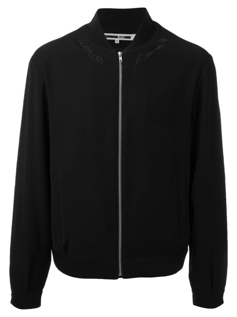 McQ Alexander McQueen - front zipped bomber jacket - men - Polyester - 46, Black