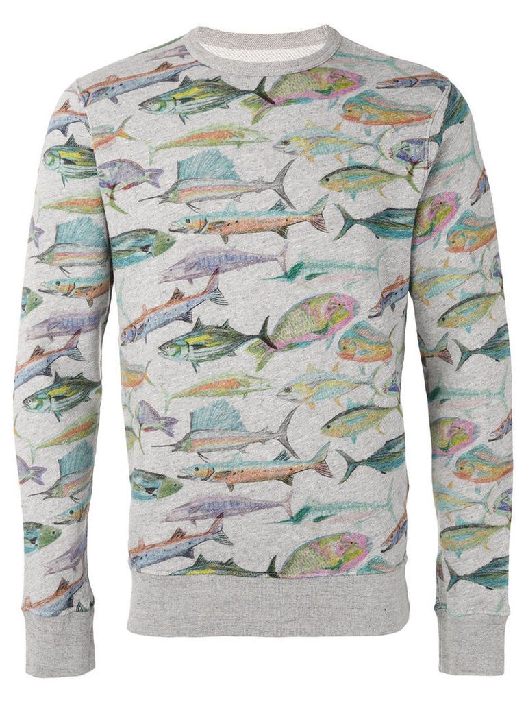 Bellerose - fish print sweatshirt - men - Cotton - S, Grey