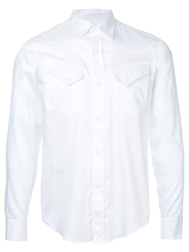 Estnation - chest pockets slim-fit shirt - men - Cotton - XL, White