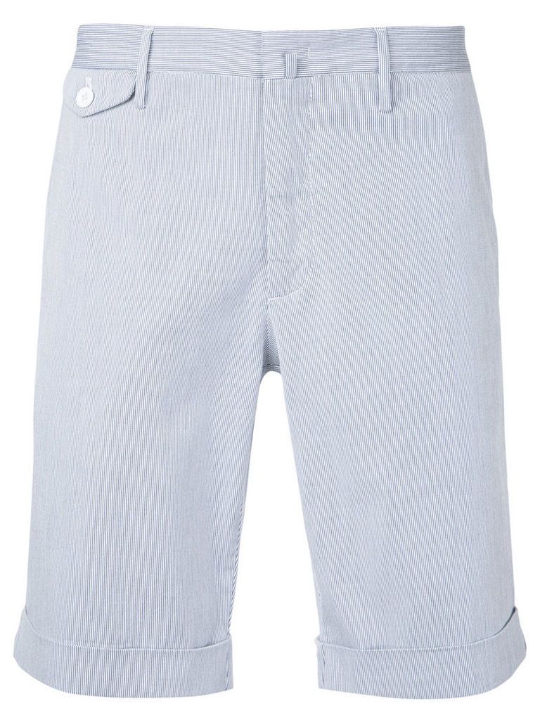 Incotex - striped chino shorts - men - Cotton - 48, Blue