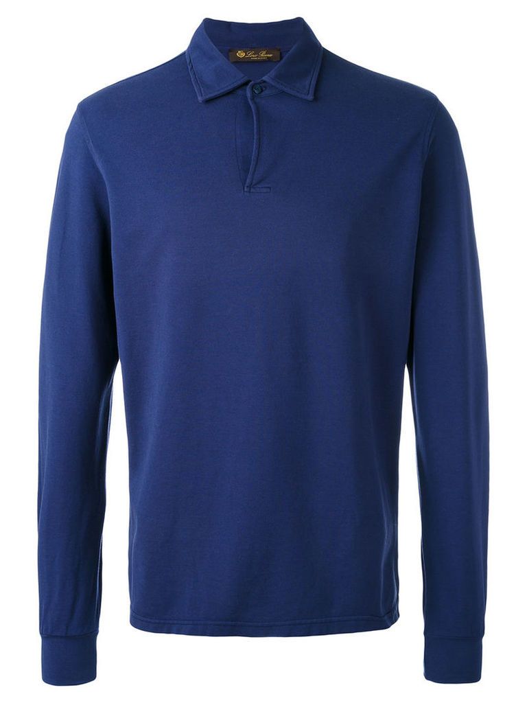 Loro Piana - long-sleeved polo top - men - Cotton - S, Blue