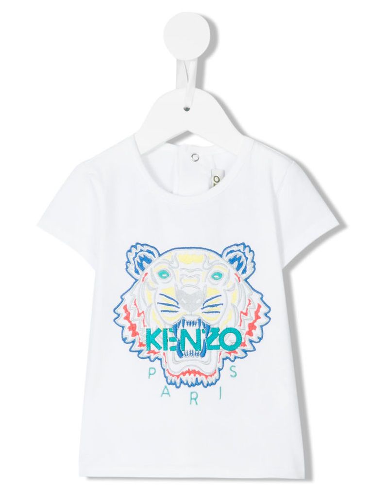 Kenzo Kids - Tiger T-shirt - kids - Cotton/Spandex/Elastane - 6 mth, White