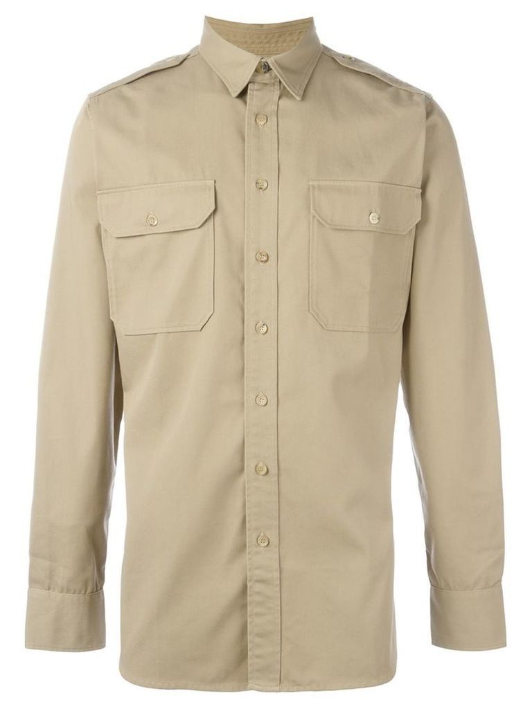 Palm Angels - skull print shirt jacket - men - Cotton/Polyester - 54, Nude/Neutrals