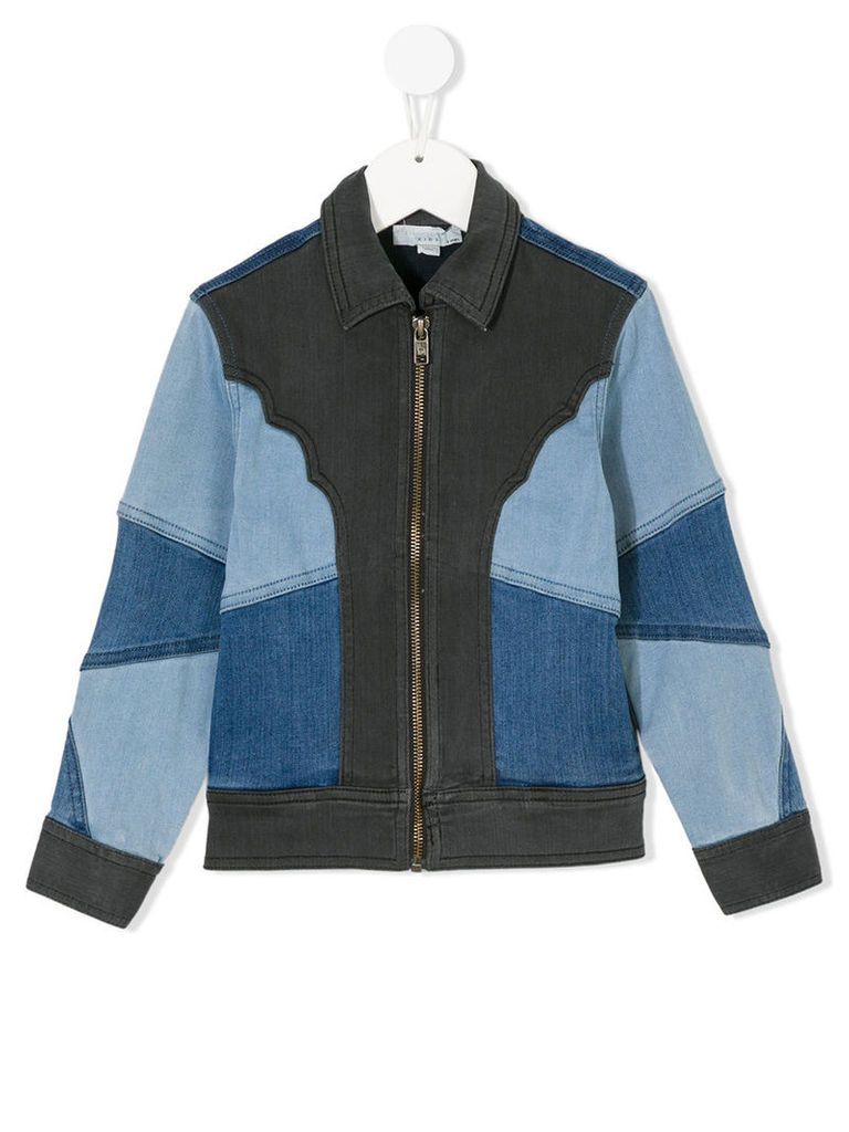 Stella Mccartney Kids - color block denim jacket - kids - Cotton/Polyester/Spandex/Elastane/Viscose - 4 yrs, Blue
