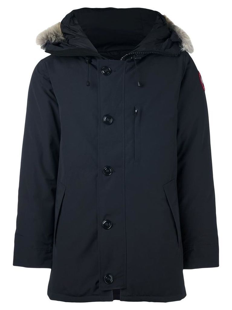 Canada Goose - furred collar padded coat - men - Cotton/Nylon/Polyester/Duck Feathers - L, Black
